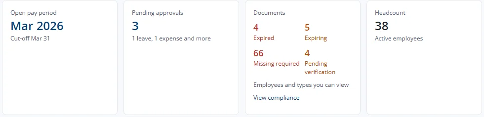 The Documents tile on the home page