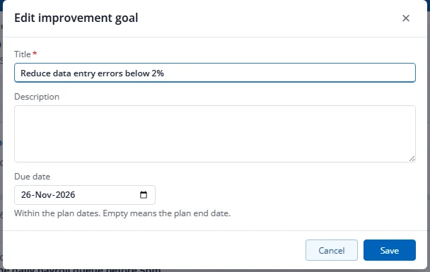 Edit an improvement goal