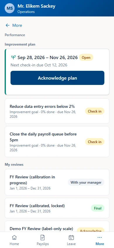 Performance in the mobile app