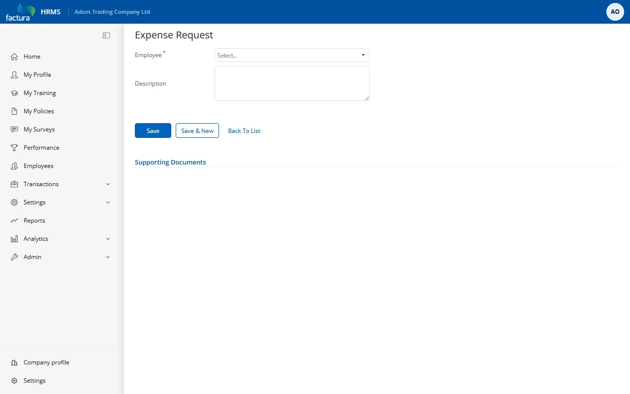 Add Expense Form